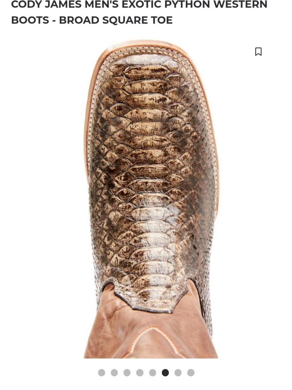 Men's Exotic Cody James Python Western Boots - Brown 14D - Picture 2 of 7